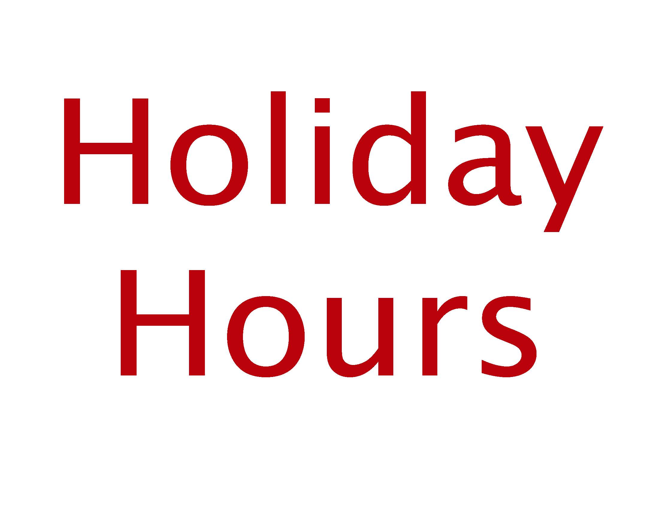 Holiday Hours